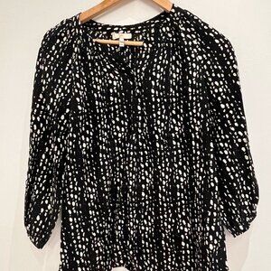 Joie silk black and white blouse size small